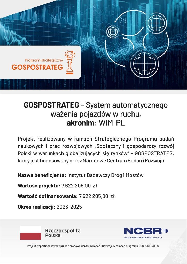 Rozpoczęcie realizacji projektu Gospostrateg pt. „System automatycznego ważenia pojazdów w ruchu” (WIM-PL)